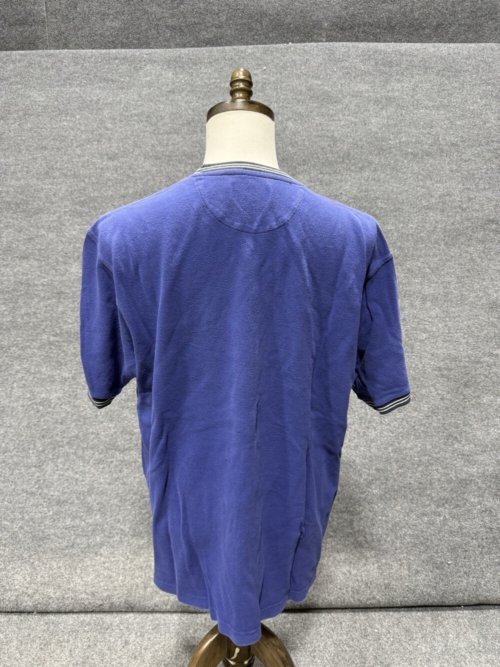 Chaps Ralph Lauren T Shirt Mens XL Blue Pique Crew Neck Cotton Short Sleeve - Picture 3 of 10